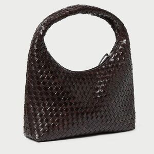 Loeffler Randall Willow Chocolate Elegant Brown Woven Hobo Leather Shoulder Bag